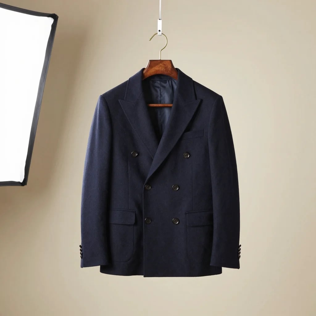 Navy Double-Breasted Jacket