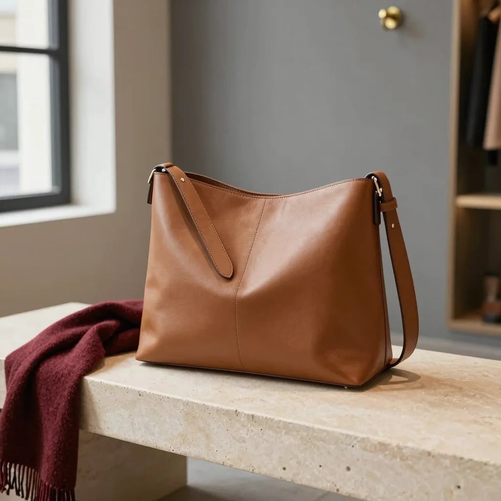 Tan Leather Shoulder Bag