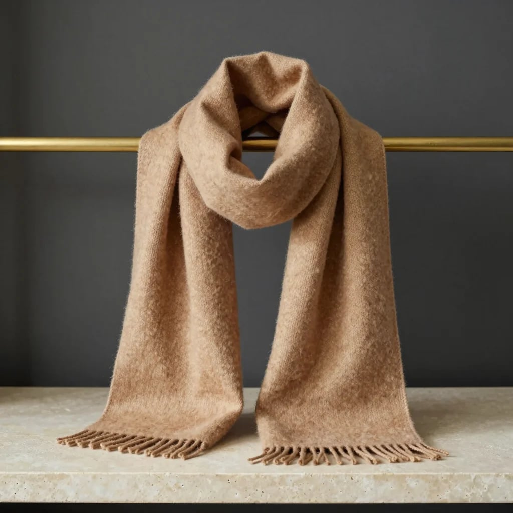 Camel Cashmere Blend Scarf
