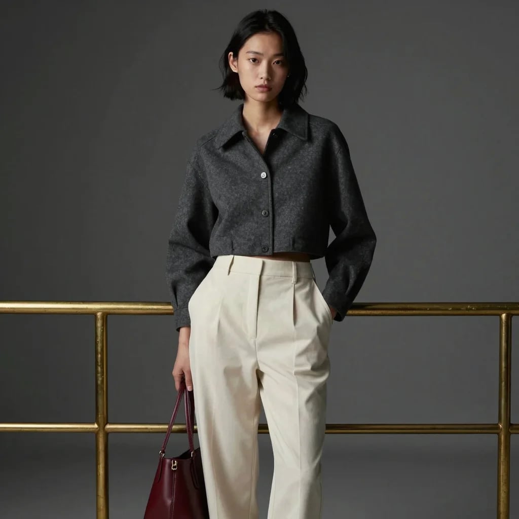 Charcoal Cropped Jacket